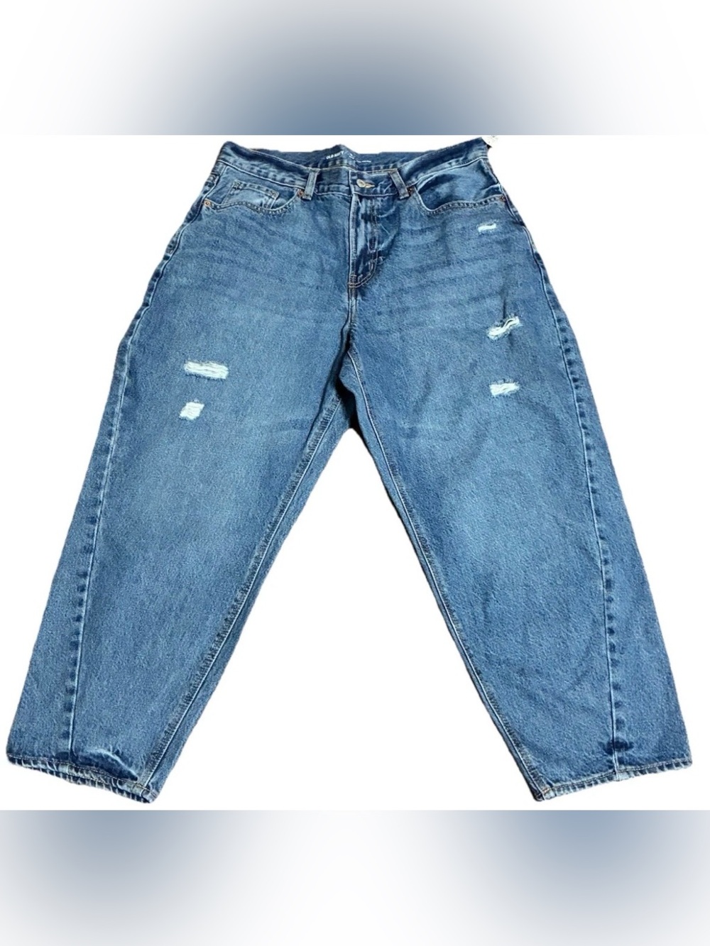 Old Navy Extra High Rise Loose Taper Darla Distressed Women's size 12 Pettie